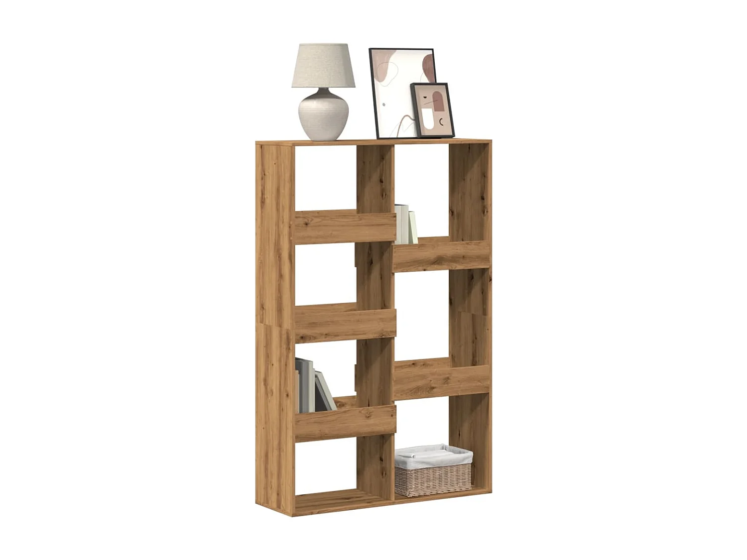 Bibliothèque chêne artisanal 100x33x155,5 cm bois d'ingénierie