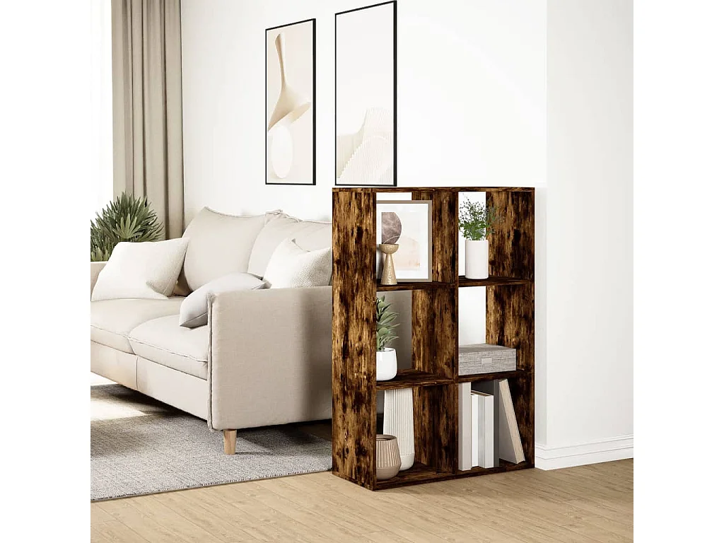 Étagère séparatrice de pièce chêne fumé 69,5x29x103,5 cm