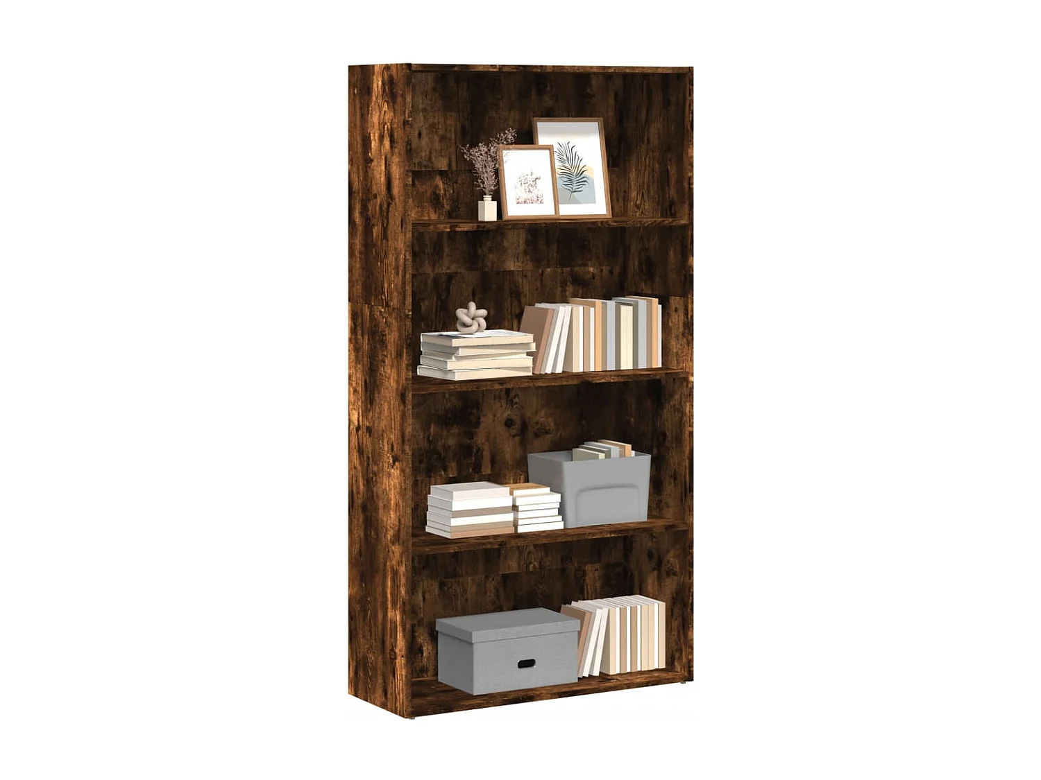 Libreria Rovere Fumo 80x30x152 cm in Legno Multistrato