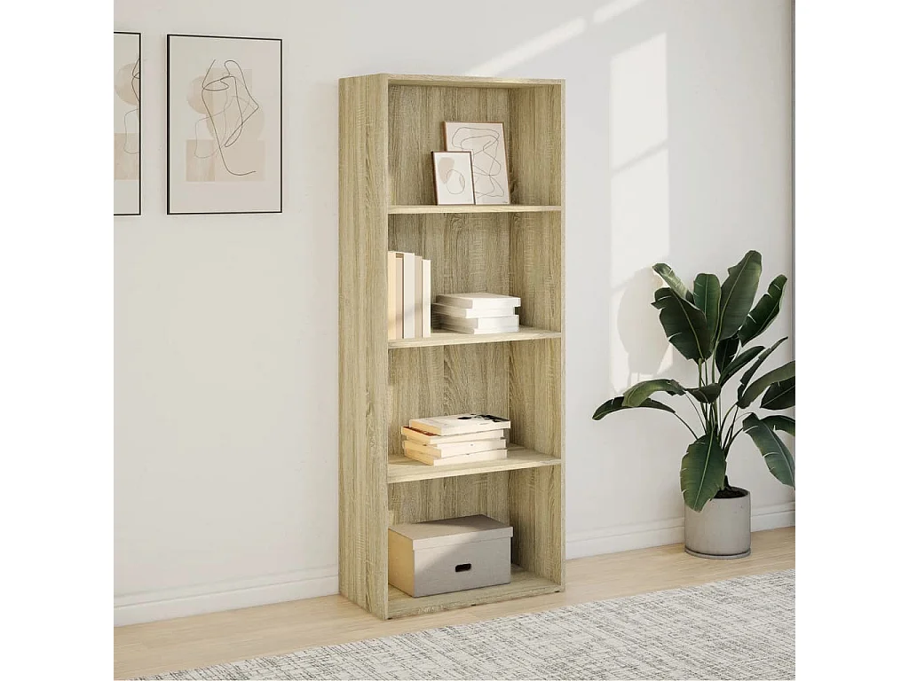 Libreria Rovere Sonoma 60x30x152 cm in Legno Multistrato
