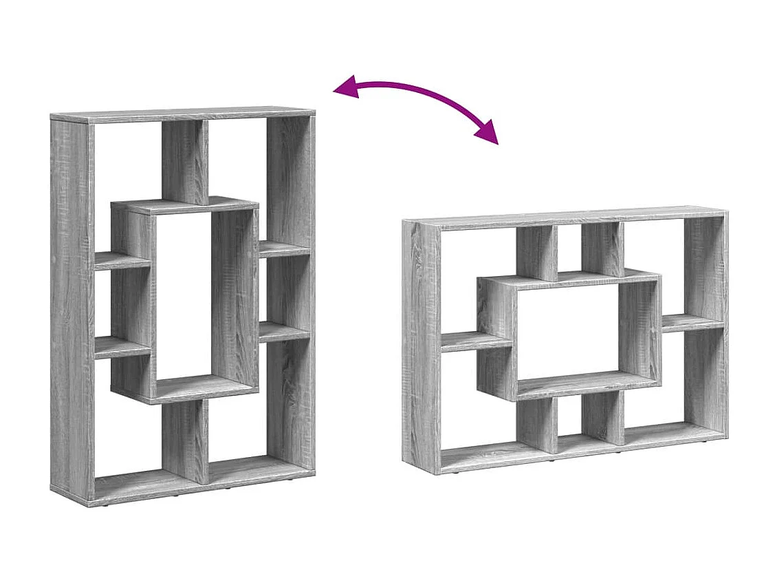 Bibliothèque gris béton 63x20x90 cm bois d'ingénierie