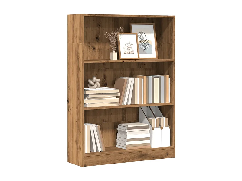 Estantería de madera de ingeniería roble artesanal 80x24x109 cm