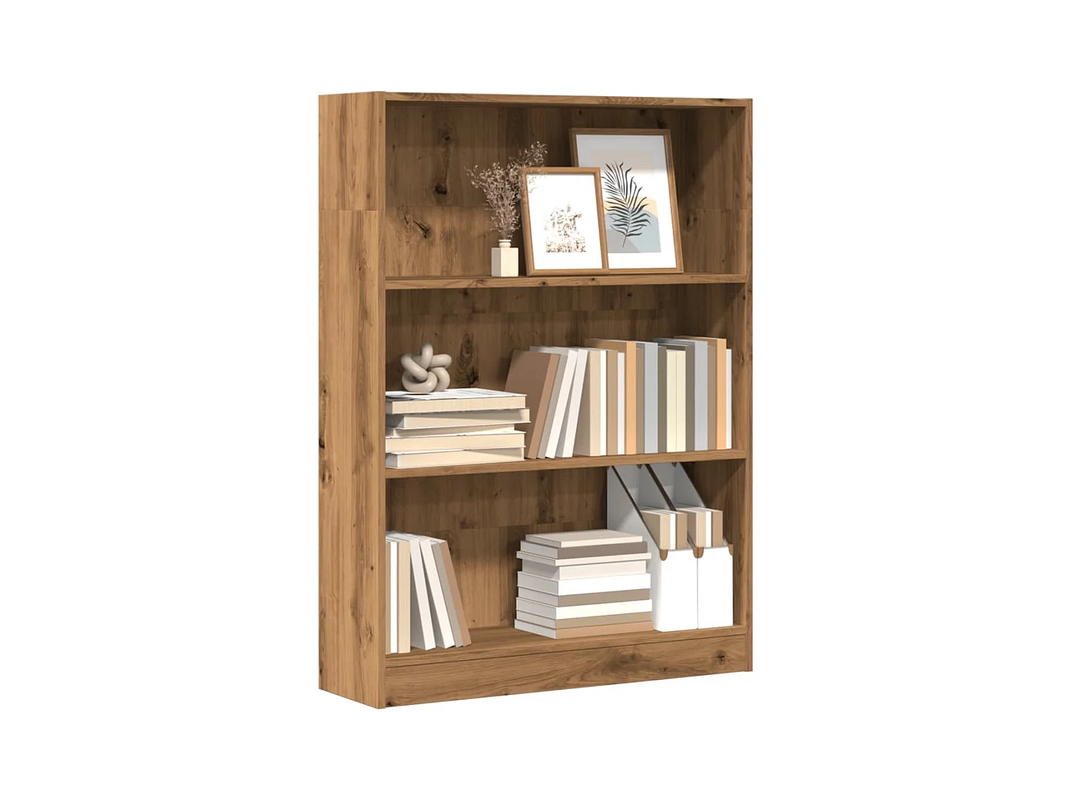 Bibliothèque chêne artisanal 80x24x109 cm bois d'ingénierie