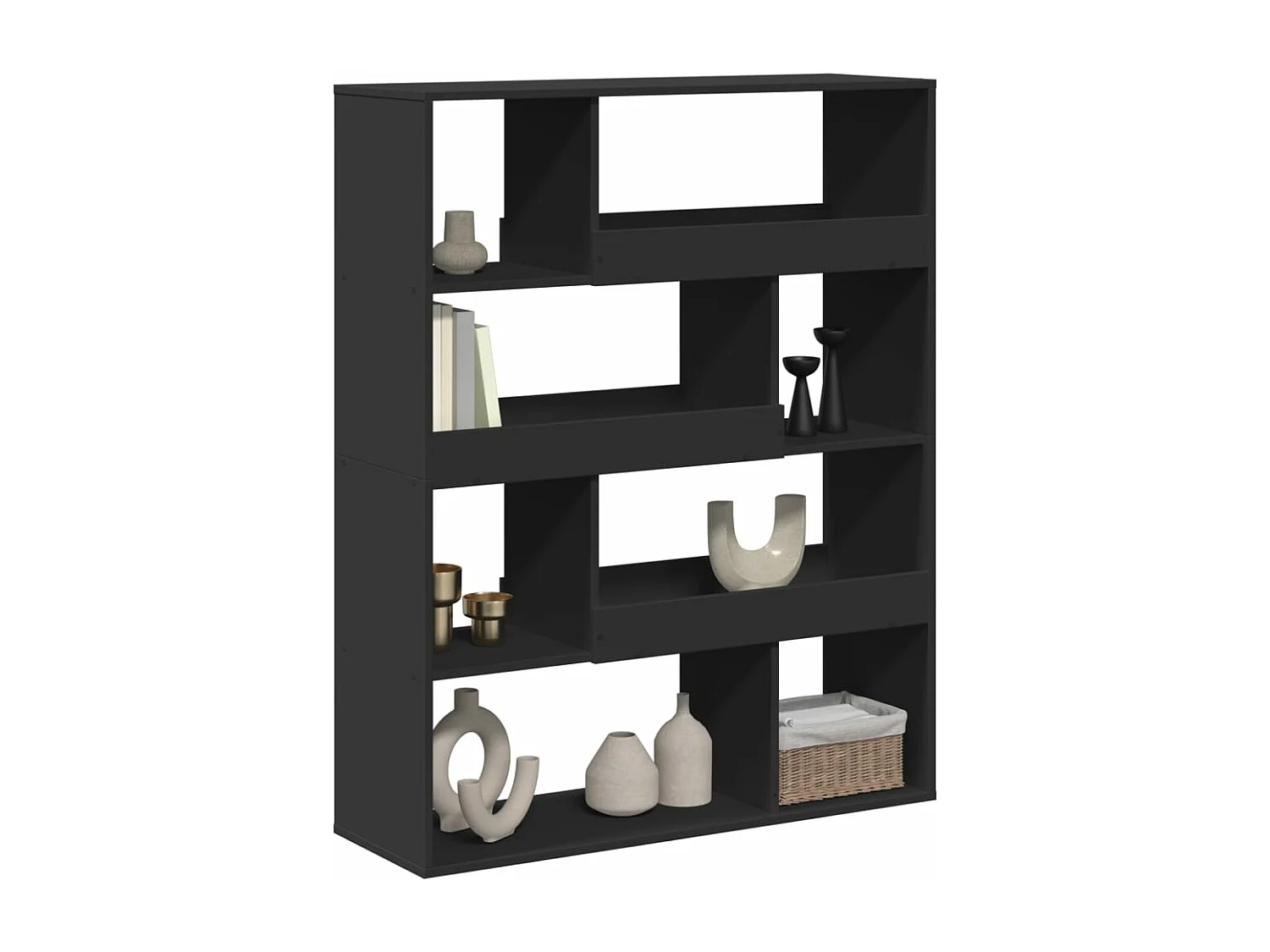 Cloison de séparation noir 100x33x125,5 cm bois d'ingénierie