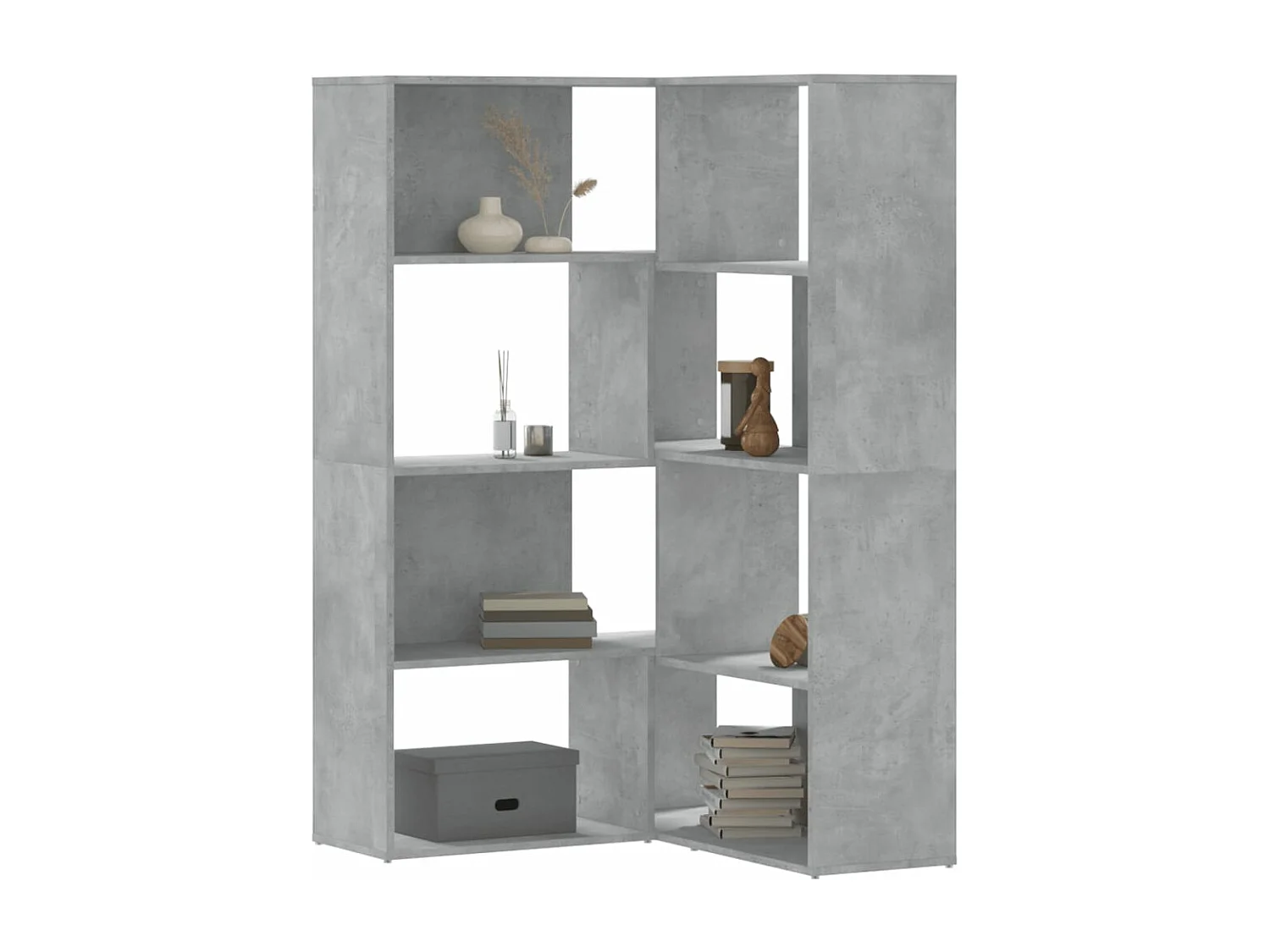 Libreria a 4 Ripiani Grigio Cemento 85x85x140 cm in Truciolare