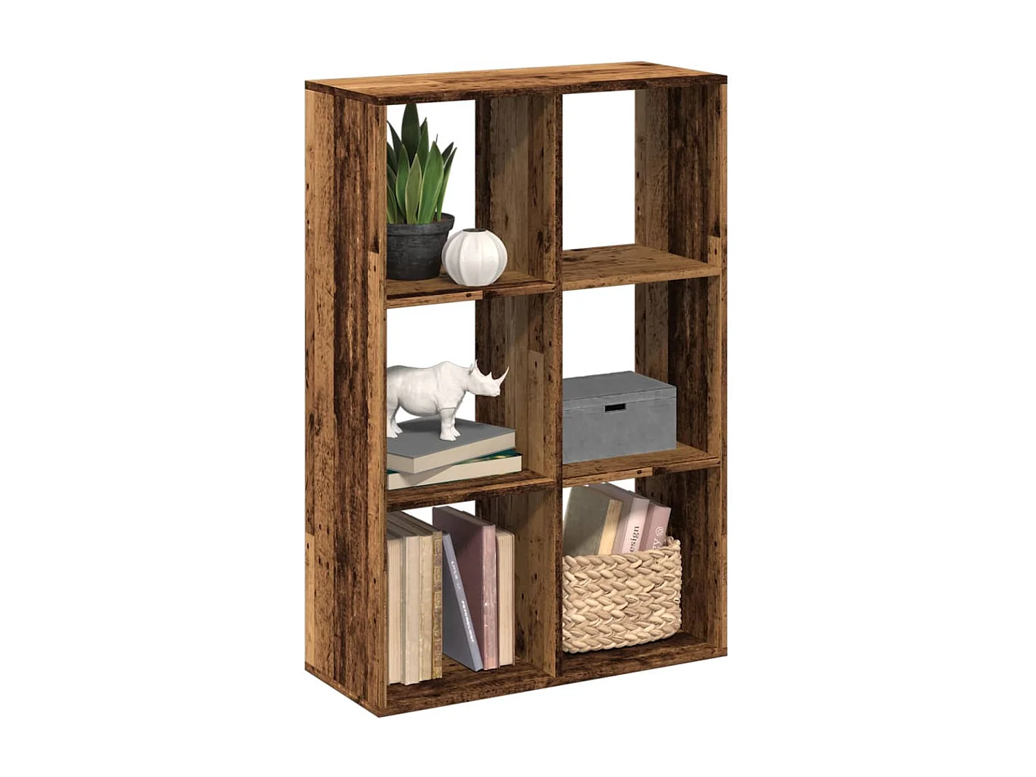 Étagère séparatrice de pièce vieux bois 69,5x29x103,5 cm