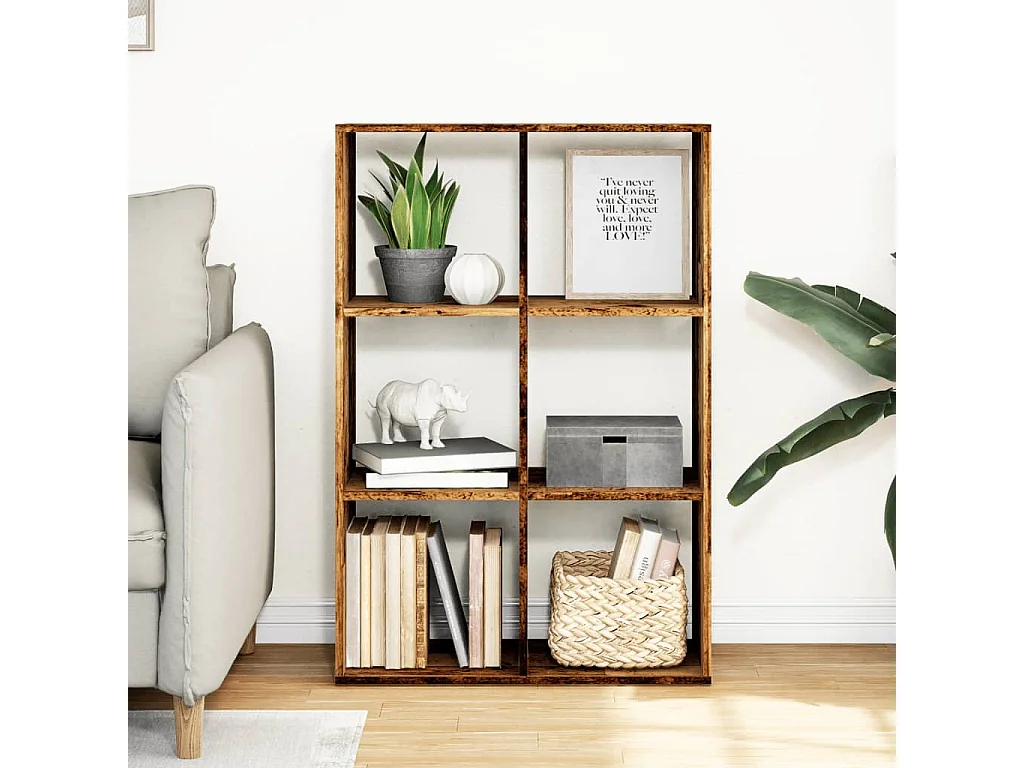 Étagère séparatrice de pièce vieux bois 69,5x29x103,5 cm