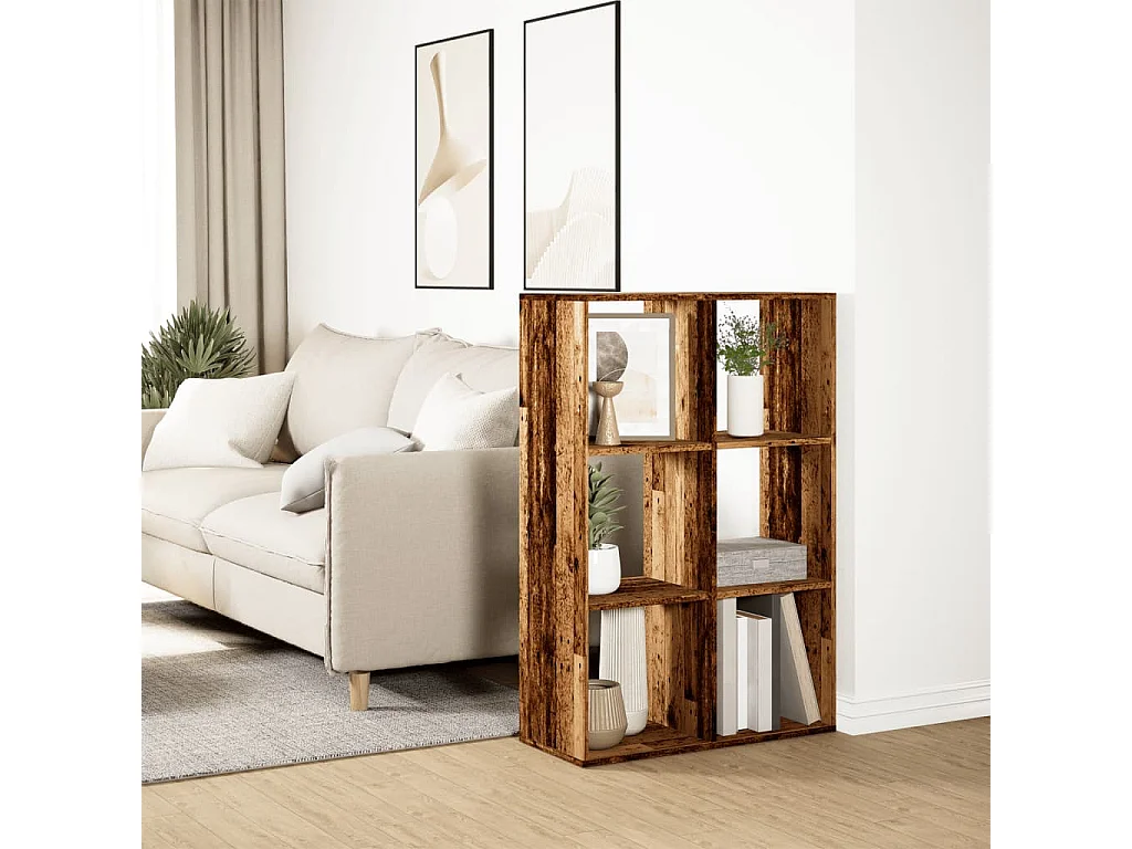 Étagère séparatrice de pièce vieux bois 69,5x29x103,5 cm