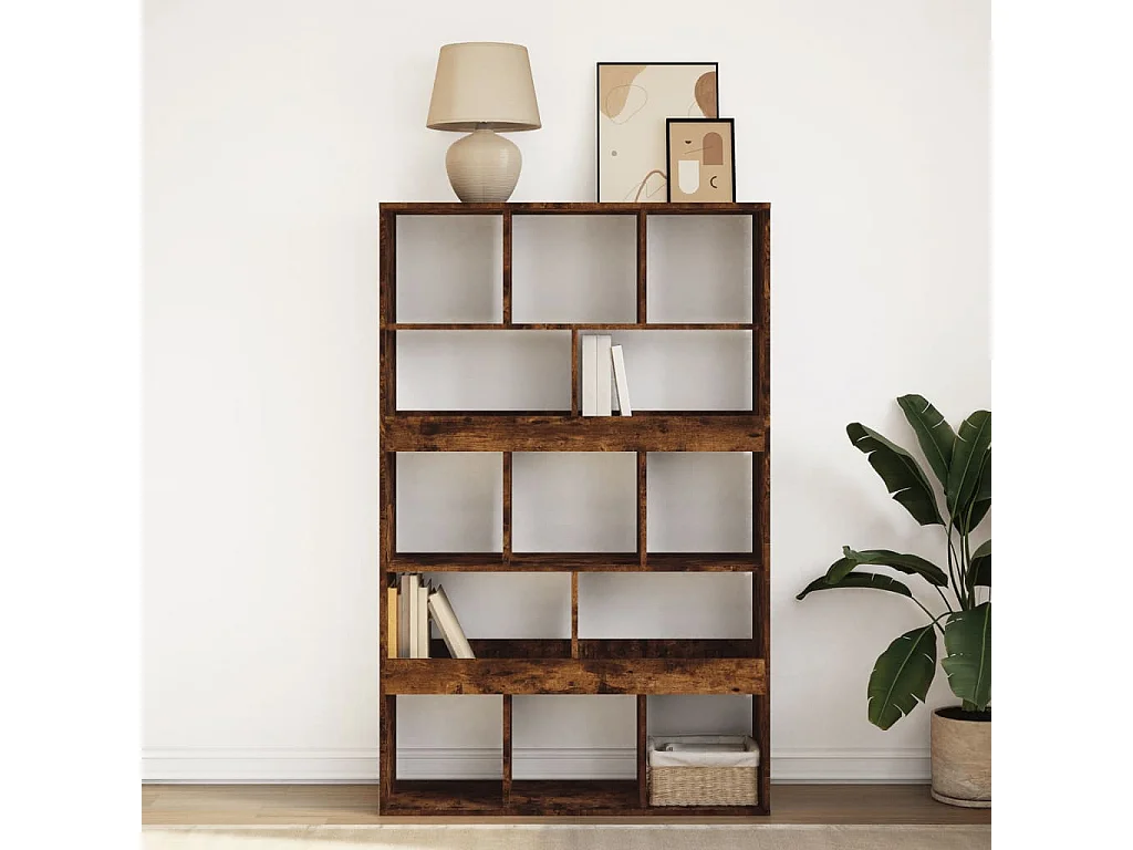 Bibliothèque chêne fumé 100x33x156,5 cm bois d'ingénierie