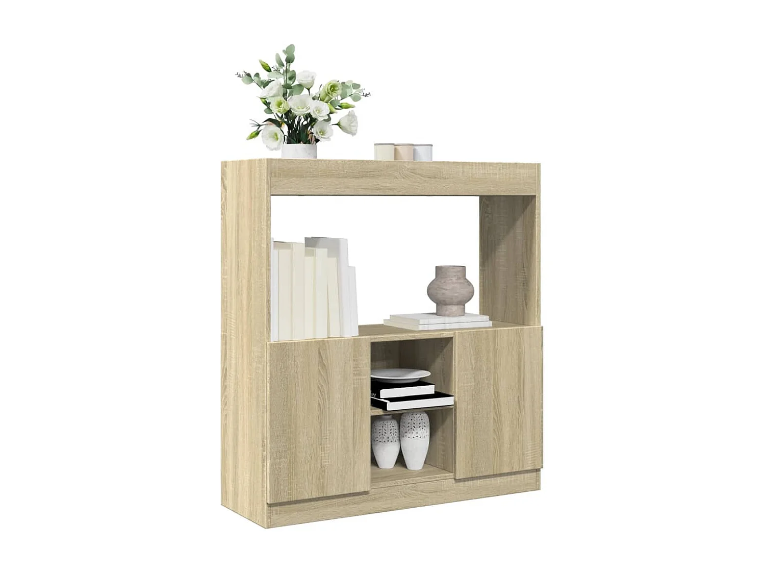 Highboard Sonoma-Eiche 92x33x100 cm Holzwerkstoff