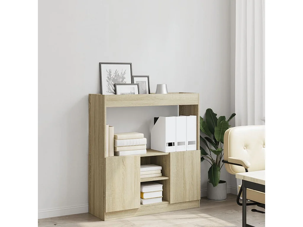 Highboard Sonoma-Eiche 92x33x100 cm Holzwerkstoff