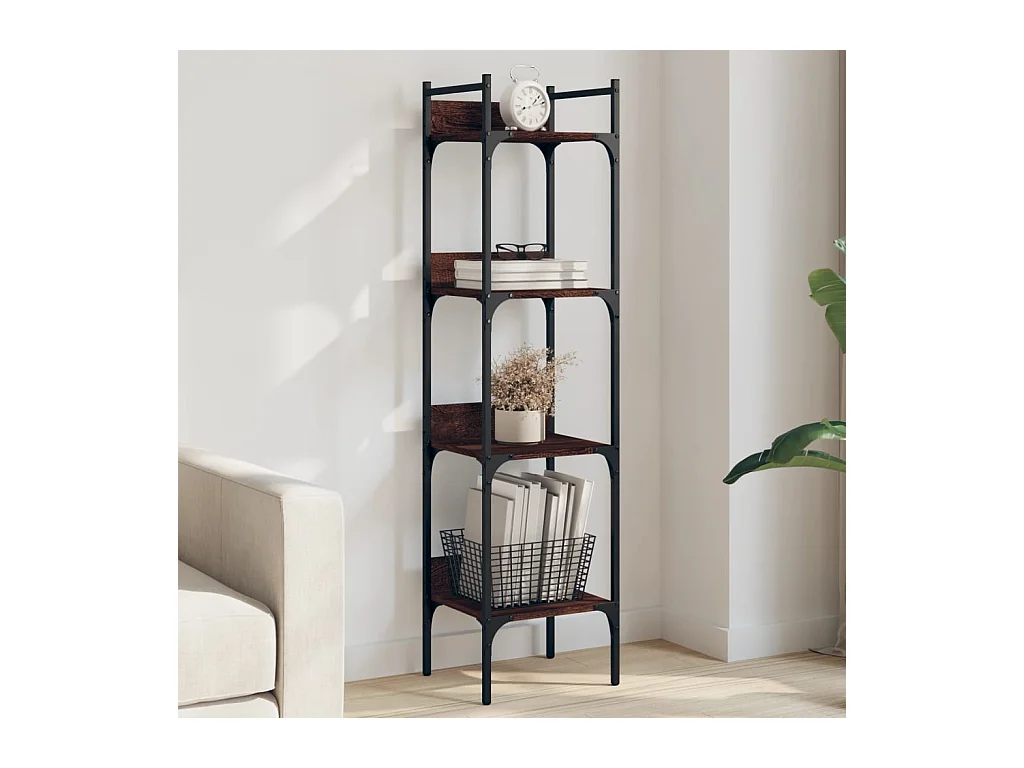 Bibliothèque à 4 niveaux chêne 35x30x138,5 cm bois d'ingénierie