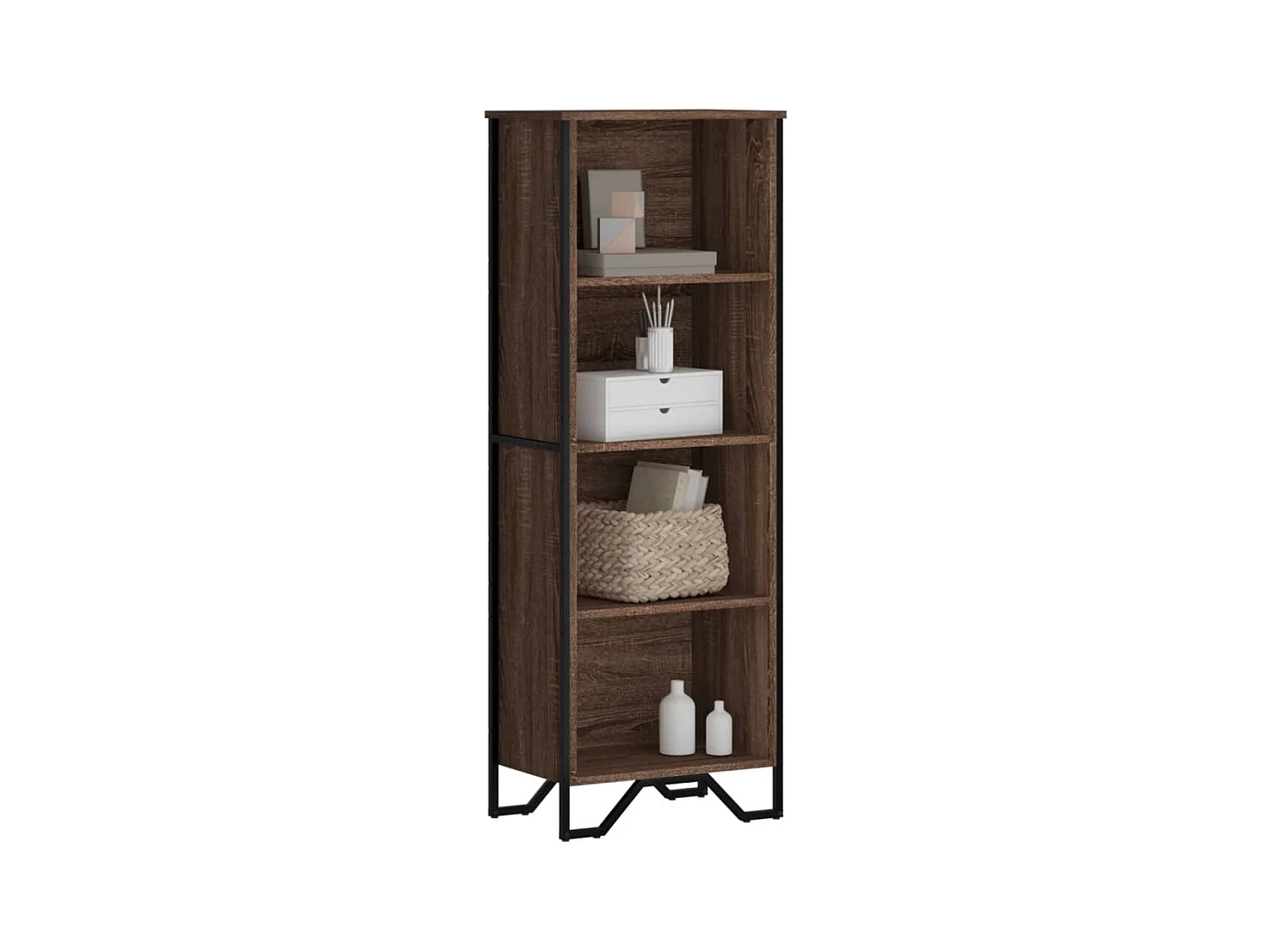 Bibliothèque chêne marron 50x31x137,5 cm bois d'ingénierie