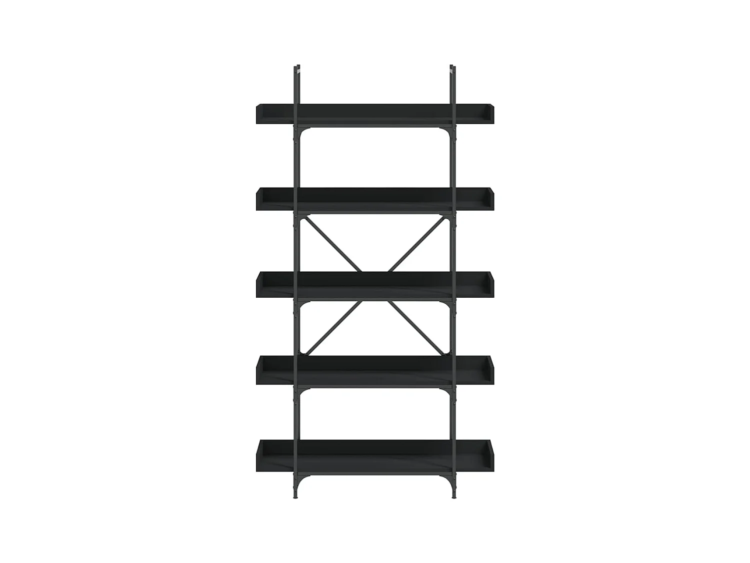 Boekenkast 5-laags 100x33x180,5 cm bewerkt hout zwart