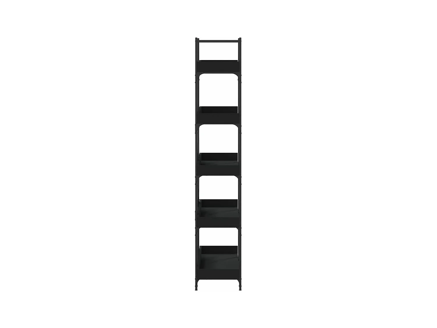 Boekenkast 5-laags 100x33x180,5 cm bewerkt hout zwart
