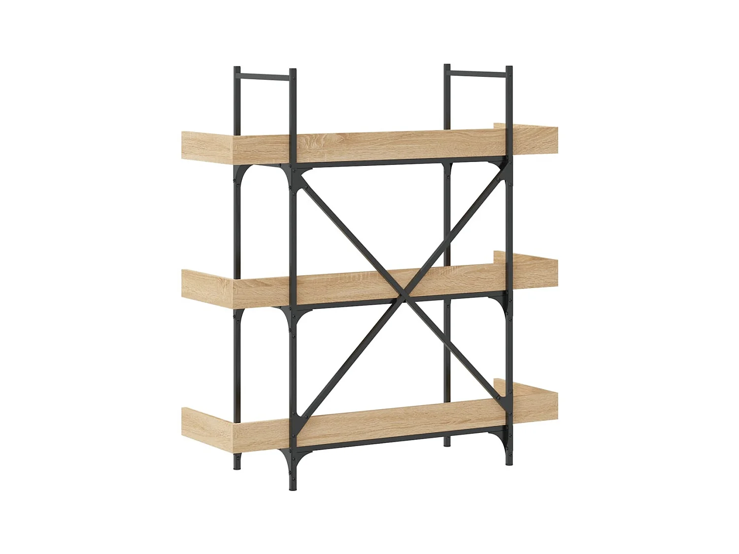 Boekenkast 5-laags 100x33x180,5 cm bewerkt hout zwart