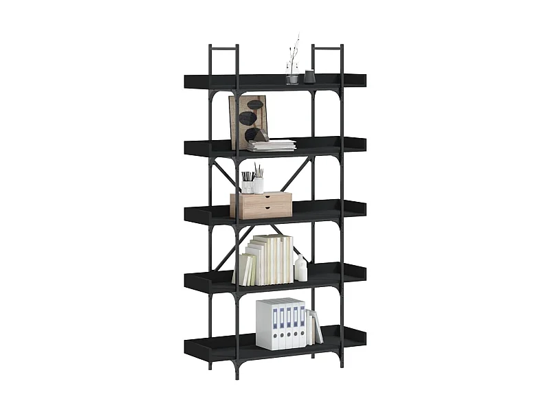 Bücherregal 5 Böden Schwarz 100x33x180,5 cm Holzwerkstoff