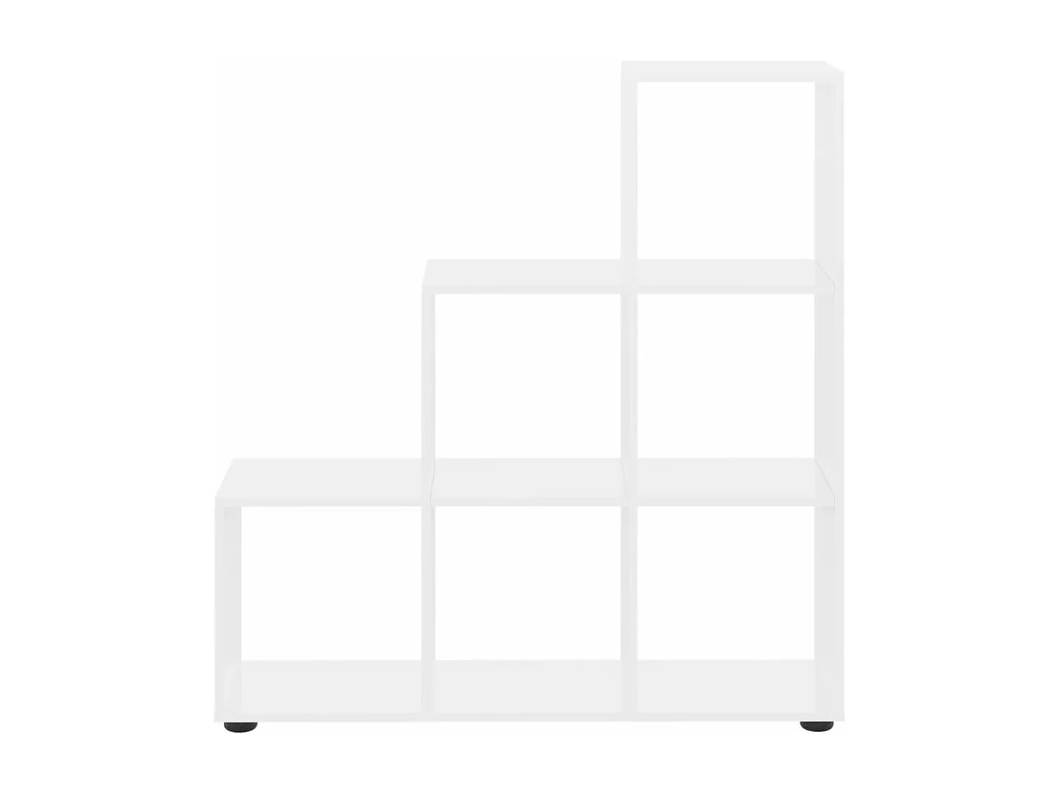 Treppenregal Hochglanz-Weiß 107 cm Holzwerkstoff