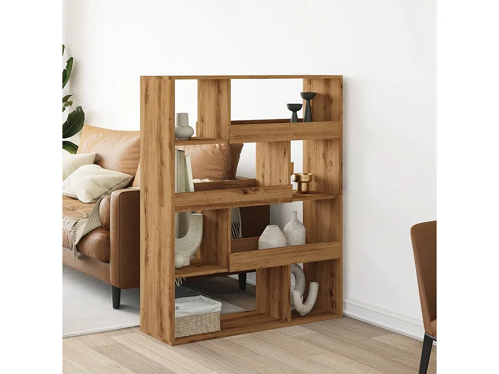 Bibliothèque chêne artisanal 100x33x125,5 cm bois d'ingénierie