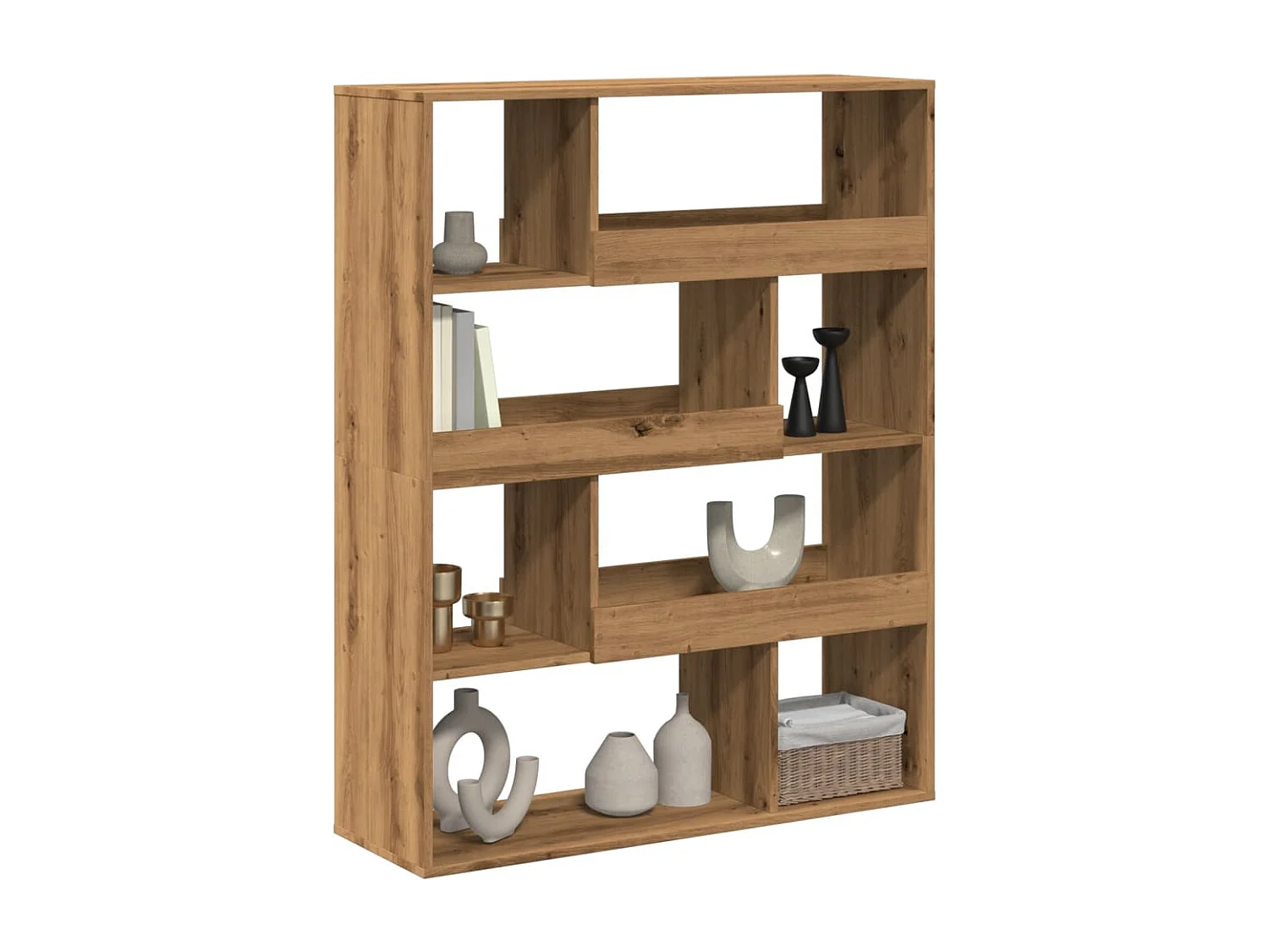 Bibliothèque chêne artisanal 100x33x125,5 cm bois d'ingénierie