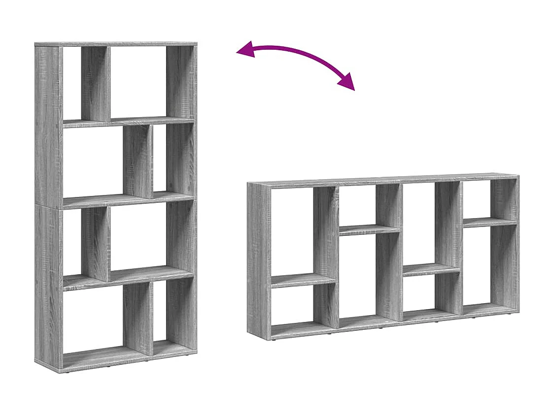 Estantería de madera de ingeniería gris hormigón 60x20x120 cm