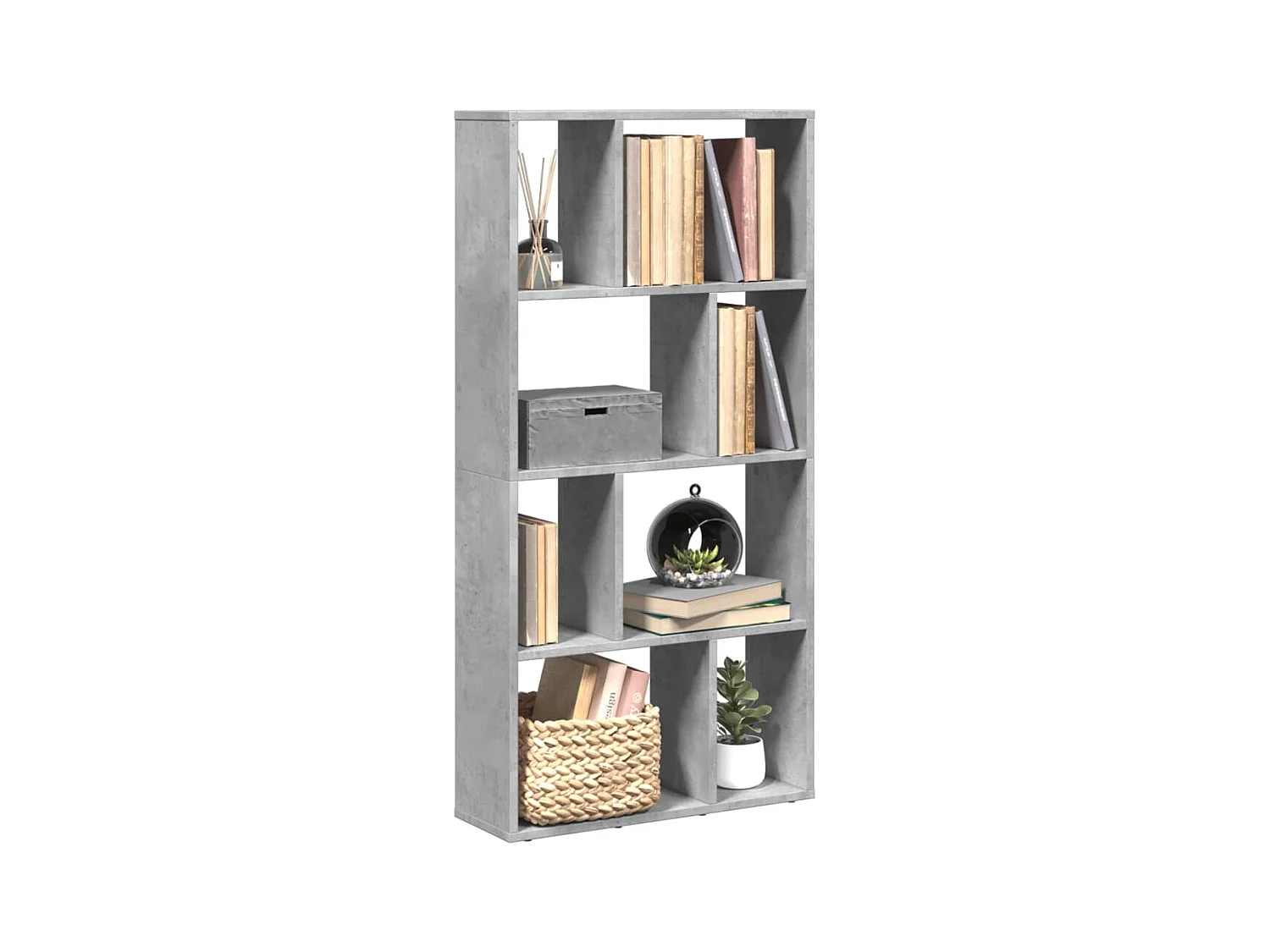 Bibliothèque gris béton 60x20x120 cm bois d'ingénierie