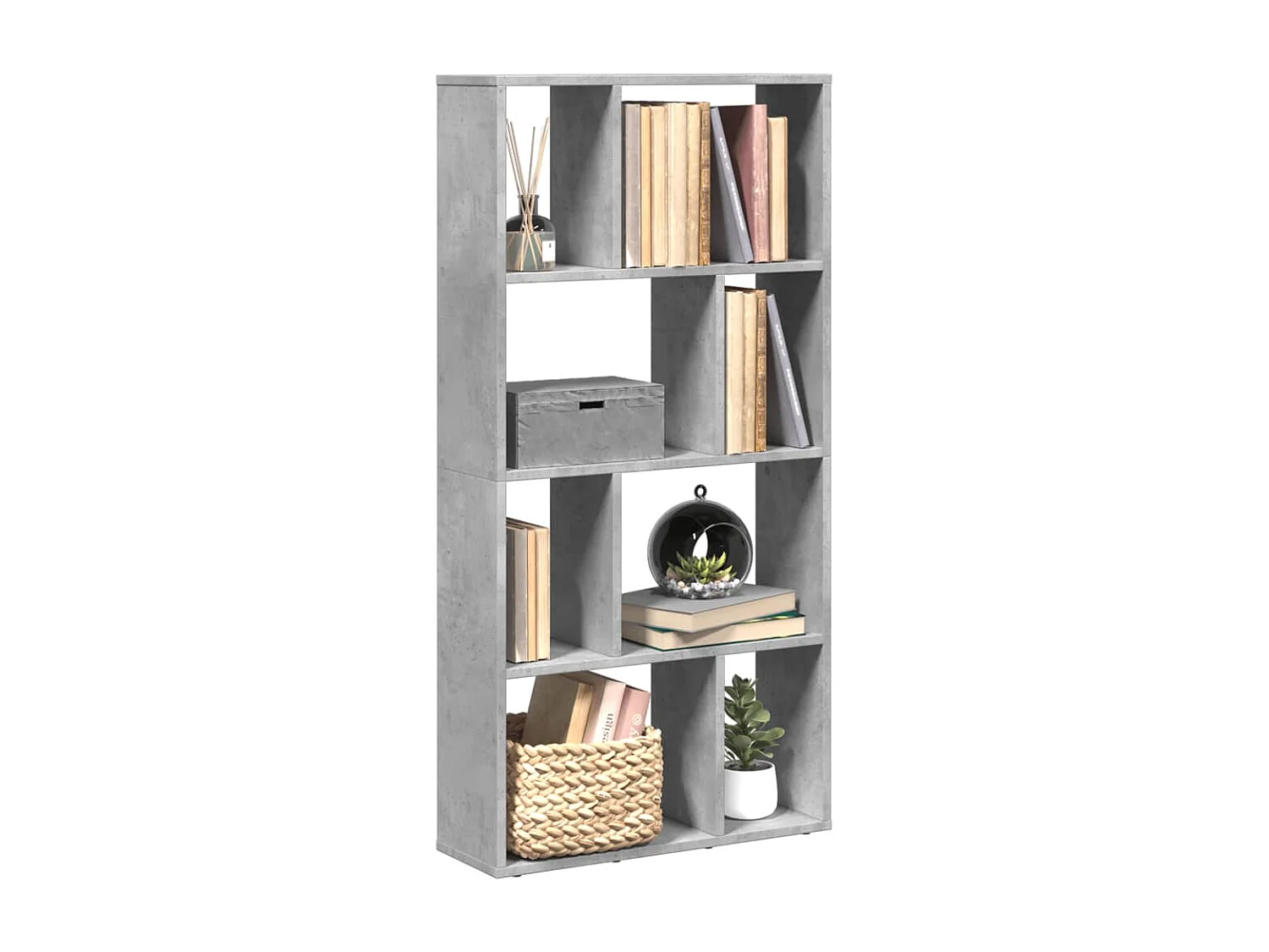 Bibliothèque gris béton 60x20x120 cm bois d'ingénierie