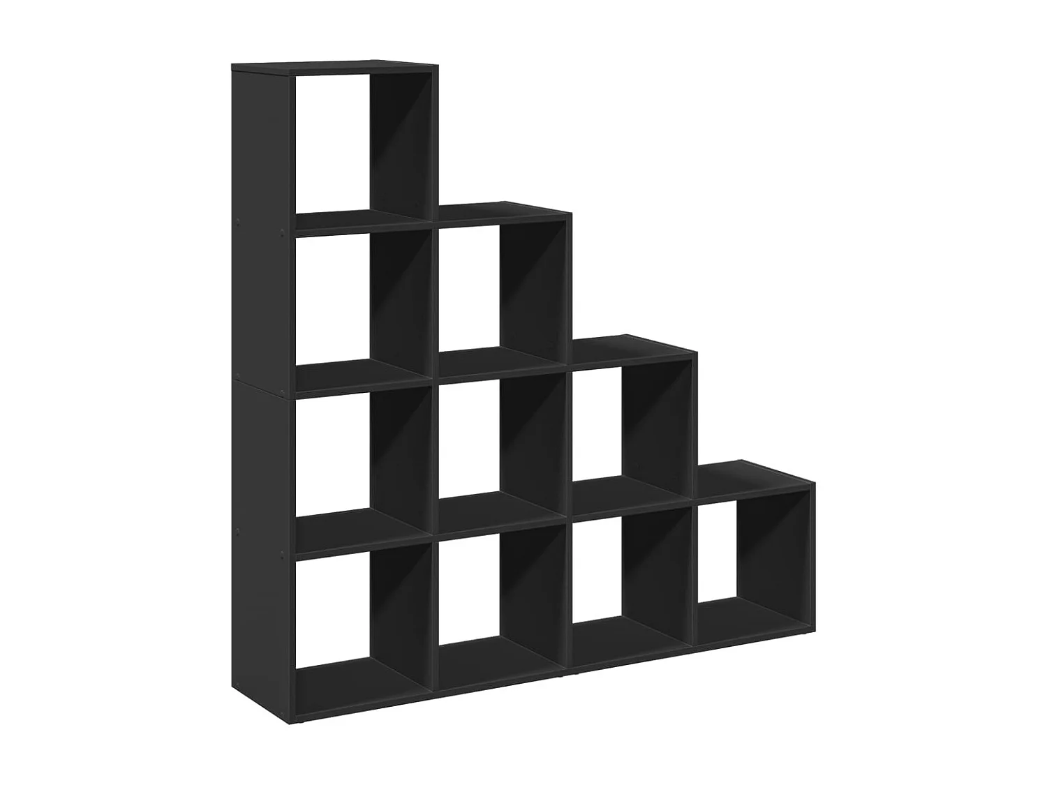 Étagère séparatrice de pièce 4 niveaux noir 131,5x29x131,5 cm