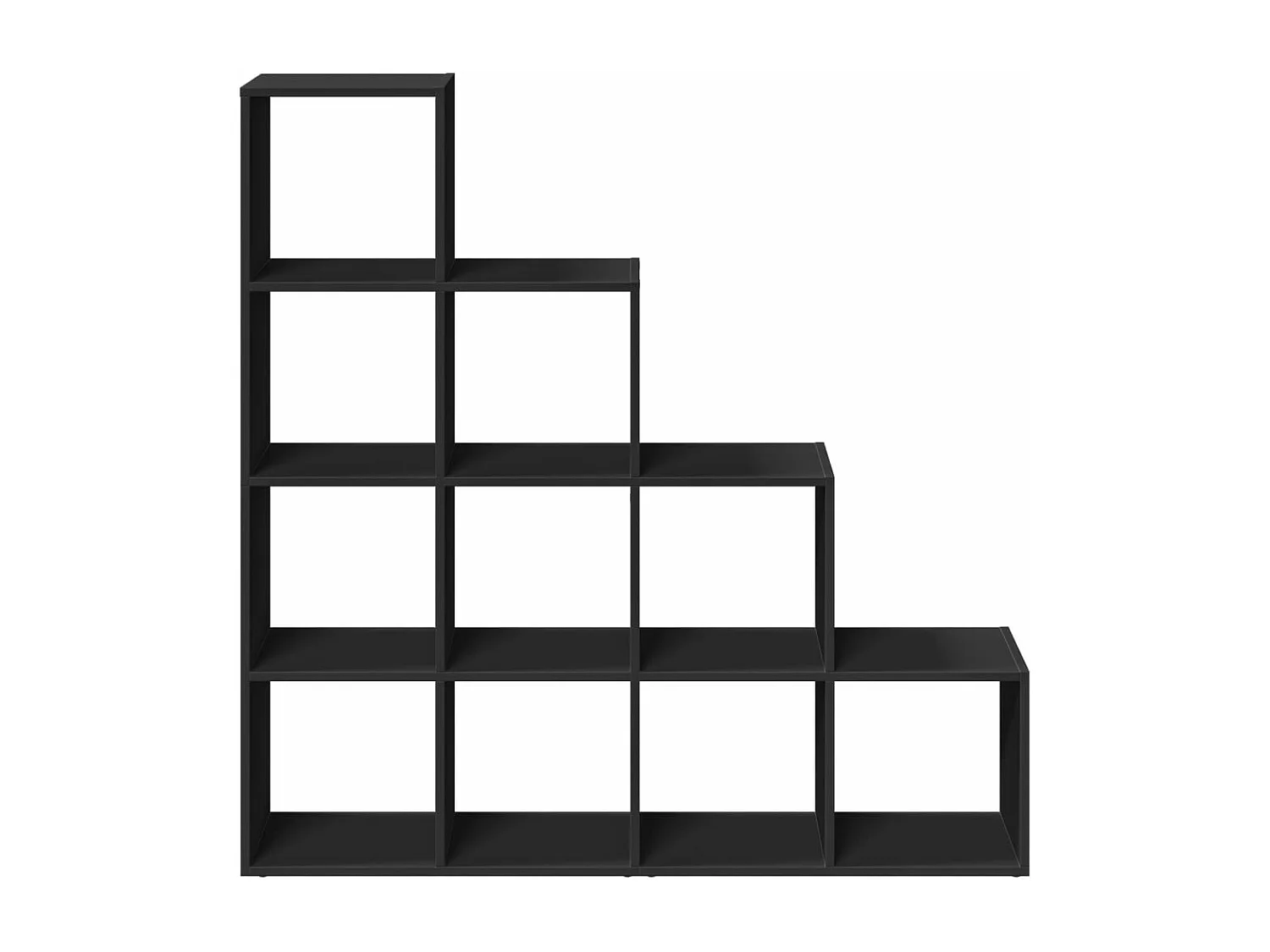 Étagère séparatrice de pièce 4 niveaux noir 131,5x29x131,5 cm