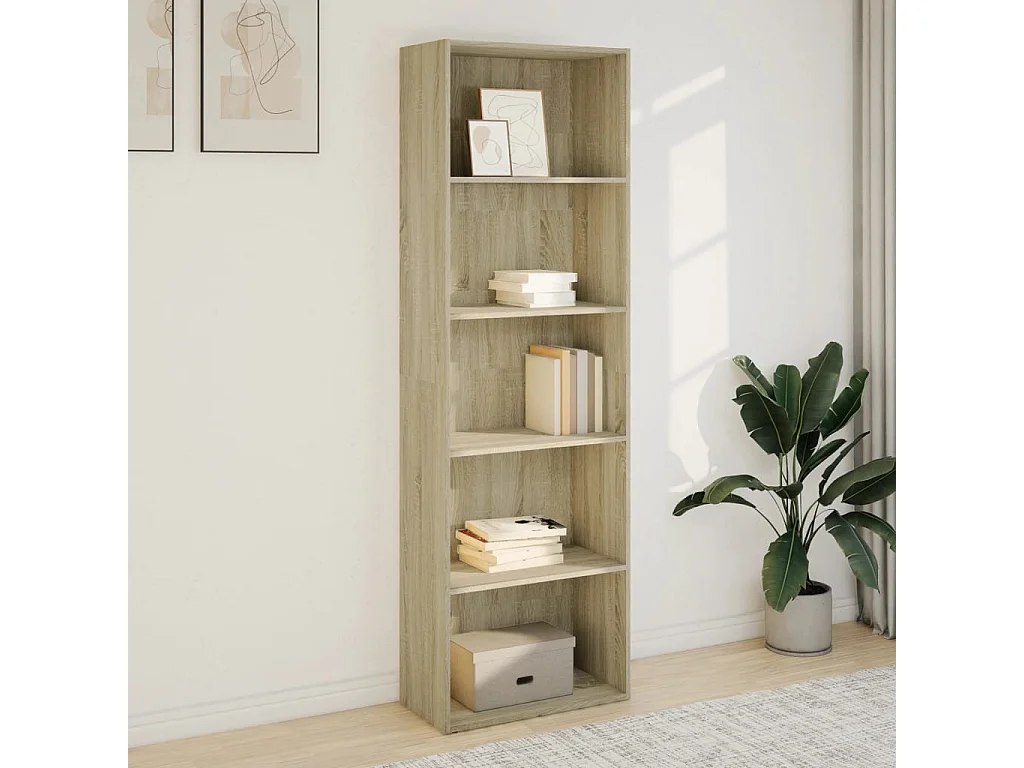 Bibliothèque chêne sonoma 60x30x189 cm bois d'ingénierie