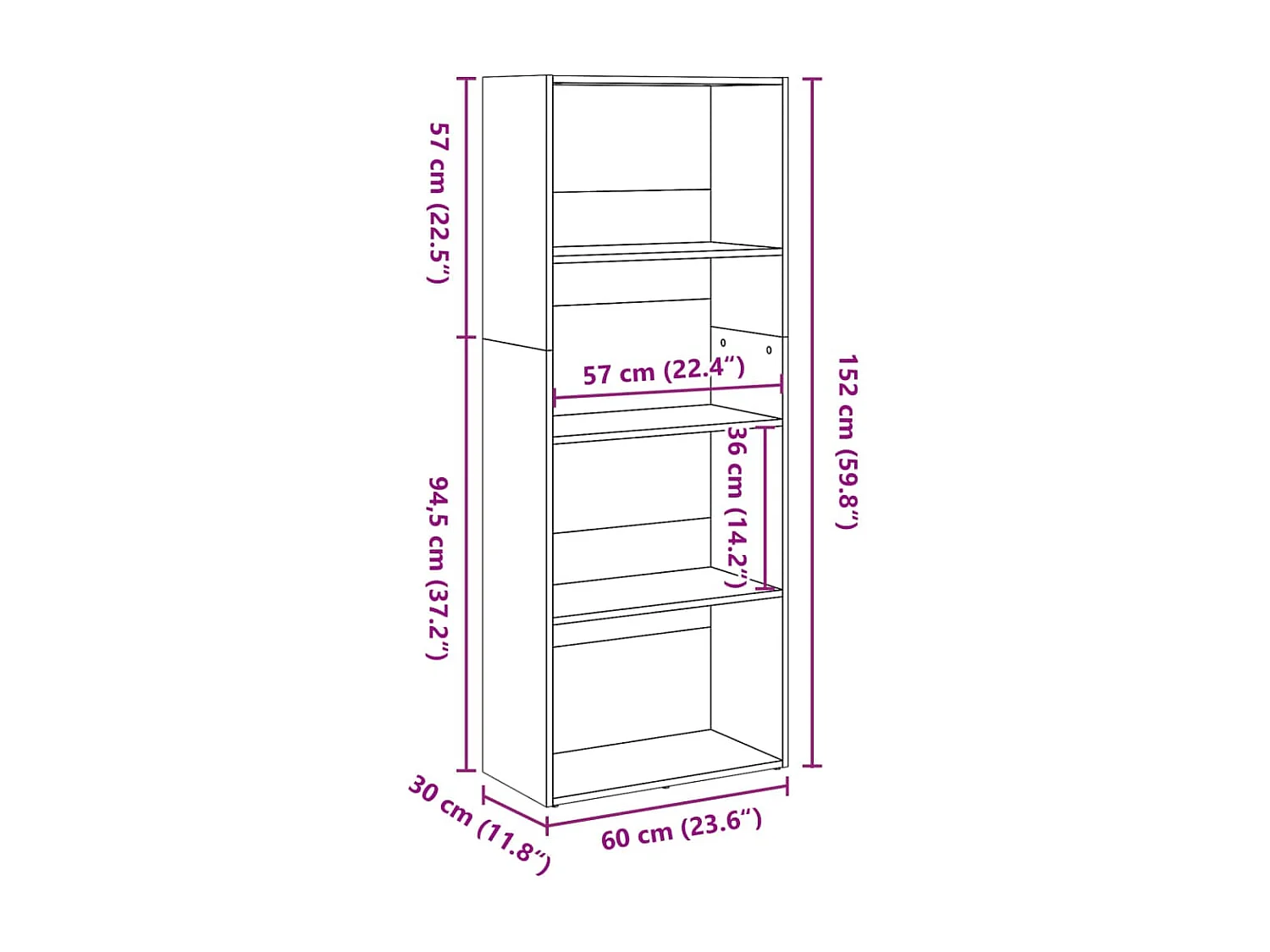 Bibliothèque chêne sonoma 60x30x189 cm bois d'ingénierie