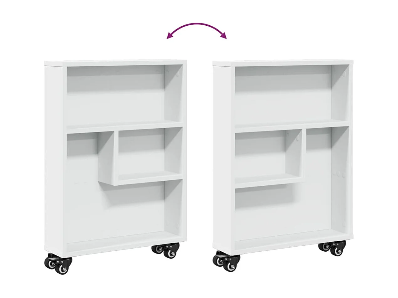 Carrito de almacenaje estrecho madera gris Sonoma 48x13x68 cm