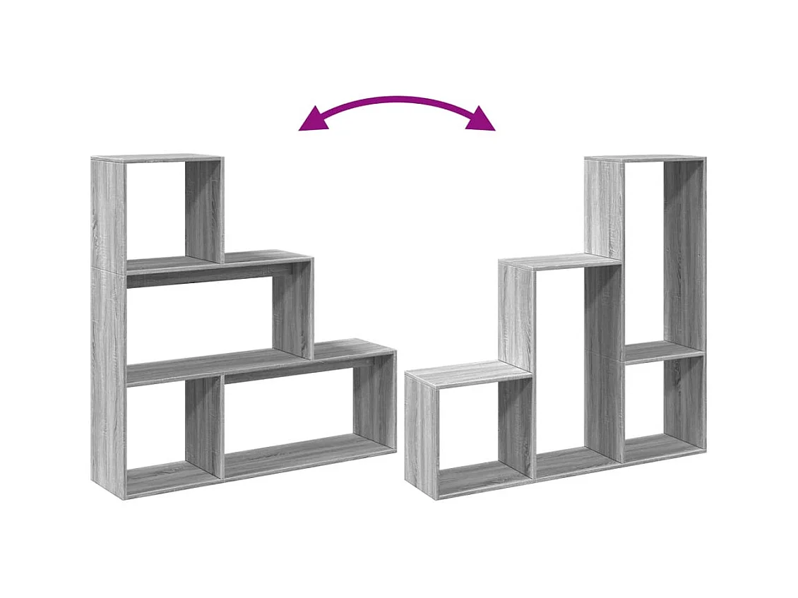 Libreria Divisorio 3 Ripiani Nera 123x29x123 cm in Truciolato