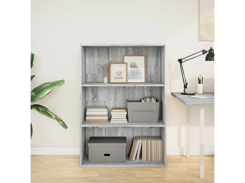Bibliothèque sonoma gris 80x30x114 cm bois d'ingénierie