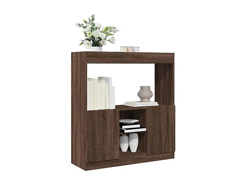 Buffet haut chêne marron 92x33x100 cm bois d'ingénierie