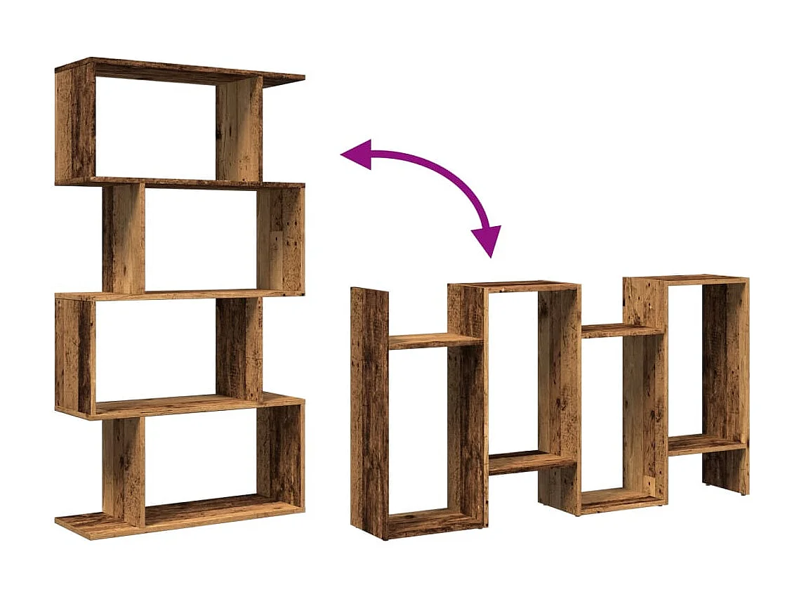 Raumteiler-Bücherregal 4 Böden Weiß 70x24x129 cm Holzwerkstoff