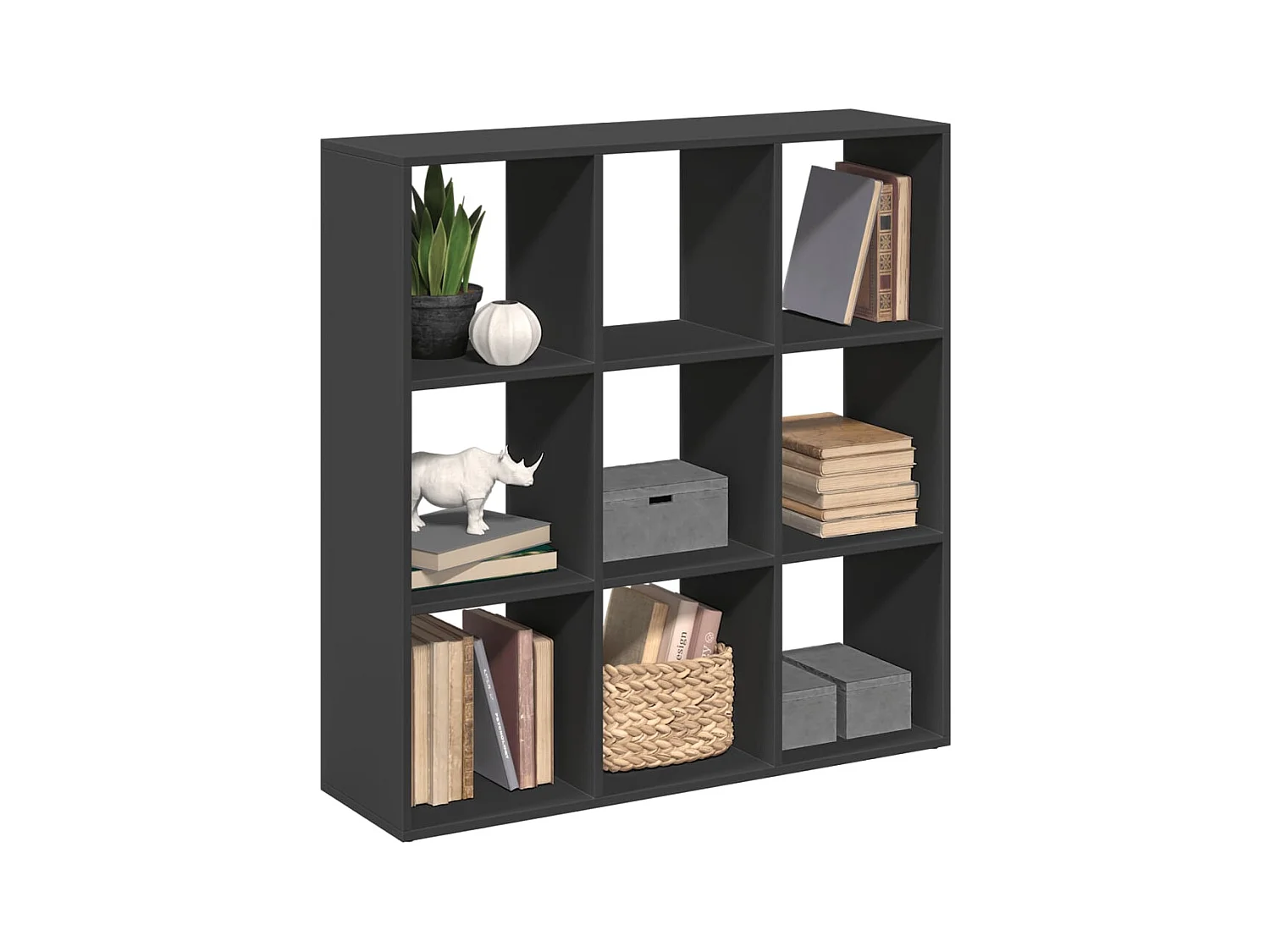 Libreria Divisorio Nera 102x29x103,5 cm in Truciolato