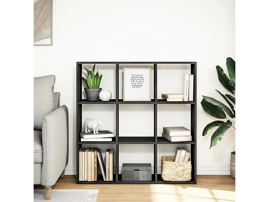 Étagère séparatrice de pièce noir 102x29x103,5 cm