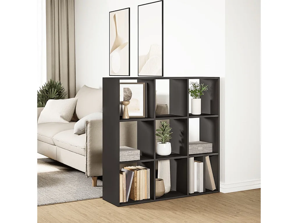 Étagère séparatrice de pièce noir 102x29x103,5 cm