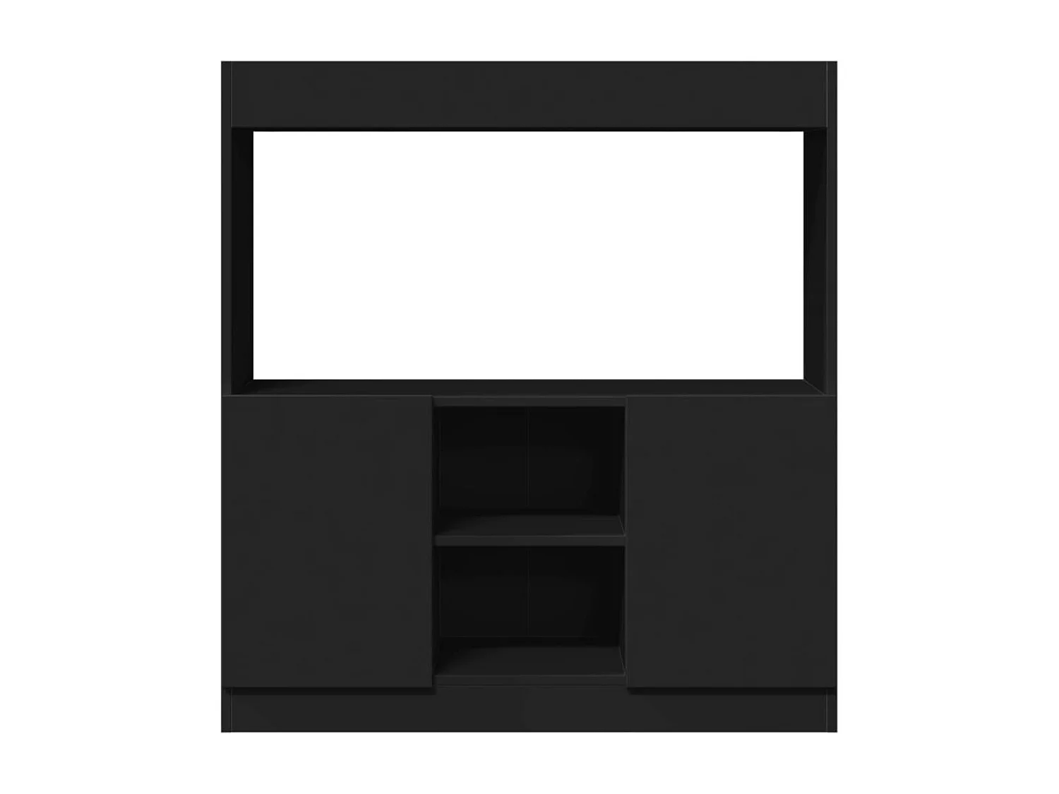 Credenza Nera 92x33x100 cm in Legno Multistrato