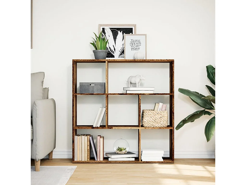 Étagère séparatrice de pièce vieux bois 102x29x103,5 cm