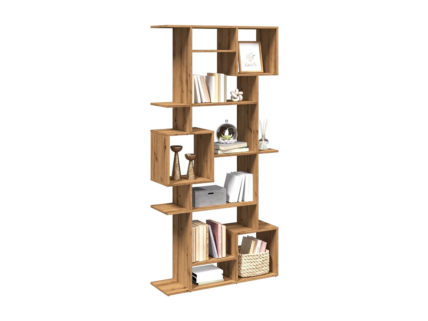 Bibliothèque chêne artisanal 92x29x188 cm bois d'ingénierie