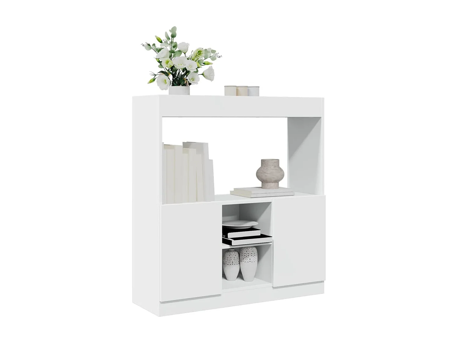 Credenza Bianca 92x33x100 cm in Legno Multistrato