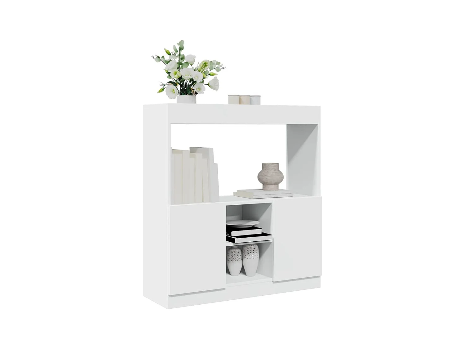Highboard Weiß 92x33x100 cm Holzwerkstoff