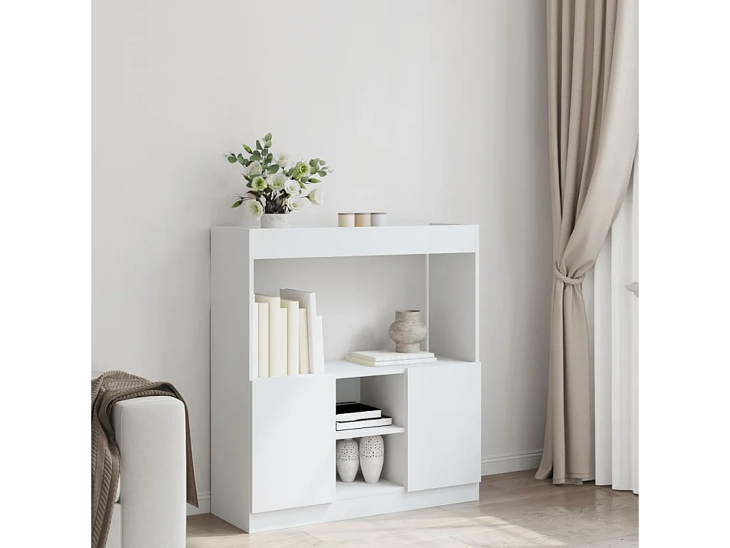 Highboard Weiß 92x33x100 cm Holzwerkstoff