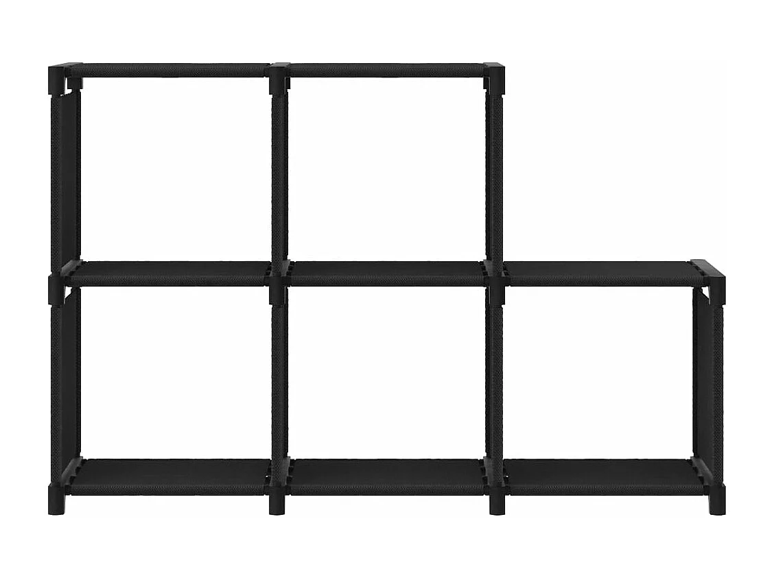 Würfelregal mit 5 Fächern Schwarz 103x30x72,5 cm Stoff