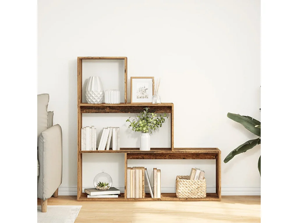 Estante divisória 3 níveis derivados de madeira madeira velha