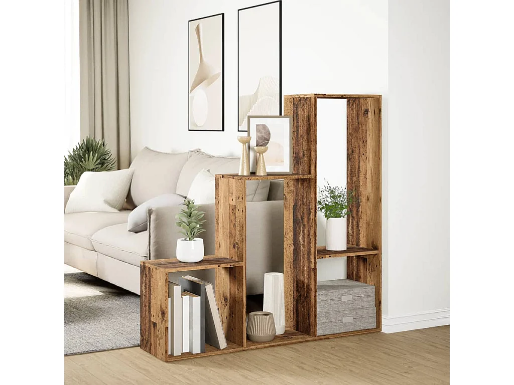 Estante divisória 3 níveis derivados de madeira madeira velha