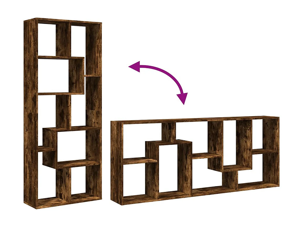 Étagère séparatrice de pièce à 4 niveaux gris béton