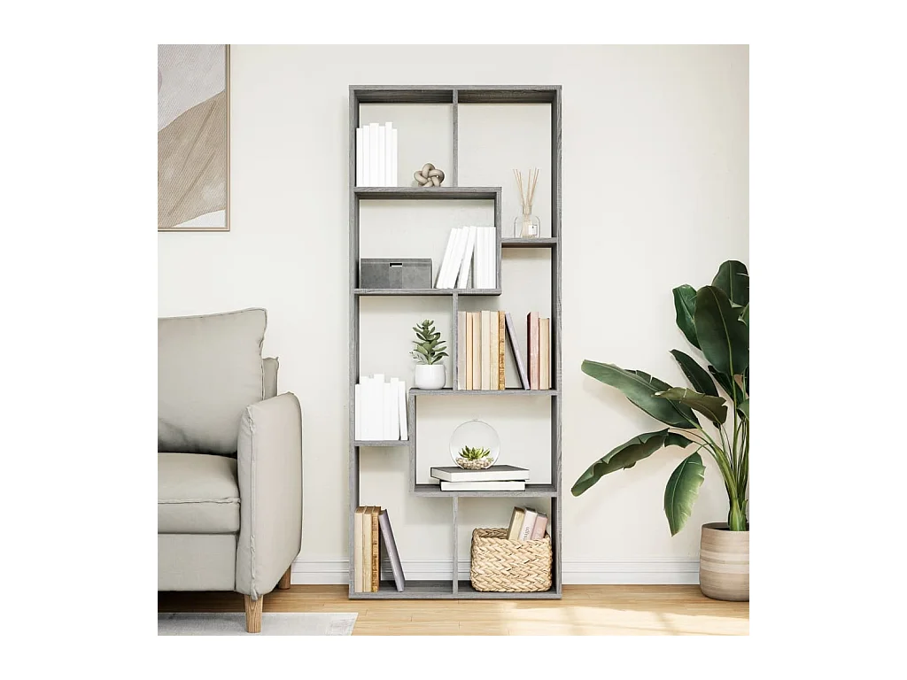 Étagère séparatrice de pièce sonoma gris 67x25x161,5 cm